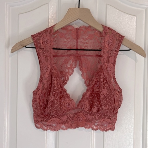 Free People | Intimately Evangelina Lace Crop Bralette Bra Sunset Pink Small - Picture 4 of 6